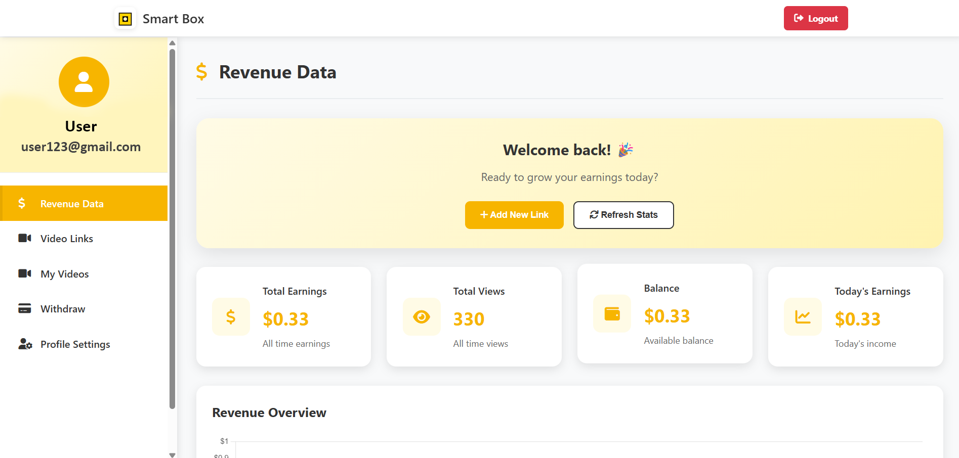 Smart Box Dashboard Preview